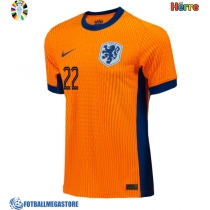 Fotballdrakt Herre Nederland Denzel Dumfries #22 Hjemmedrakt EM 2024 Kortermet